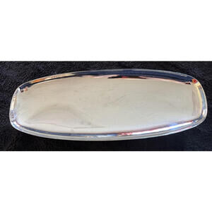 Chrome Serving Tray on Legs, Kromex. Mid Century Modern, Sleek Minimalist, 18 in